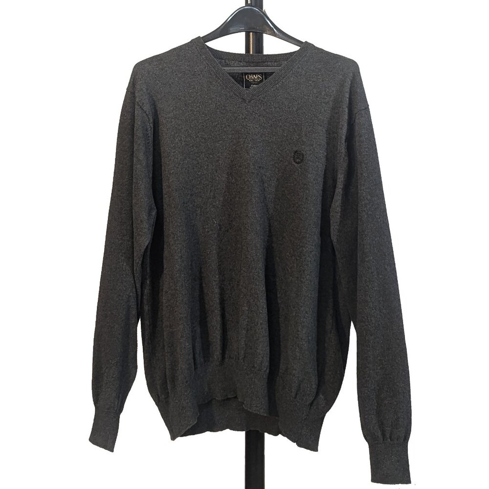 Chaps Cotton Cashmere Greay Sweater Size L